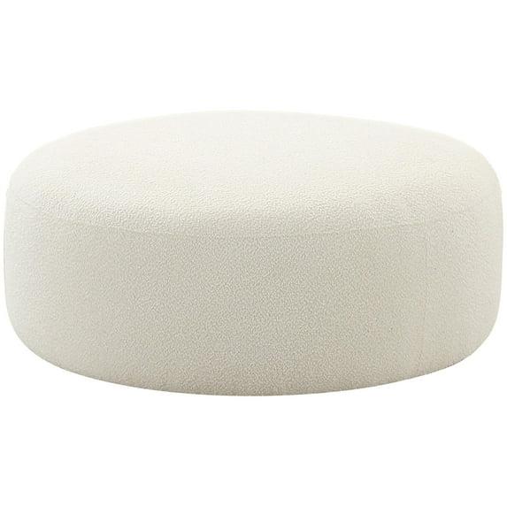 Broohah Cream Boucle Ottoman
