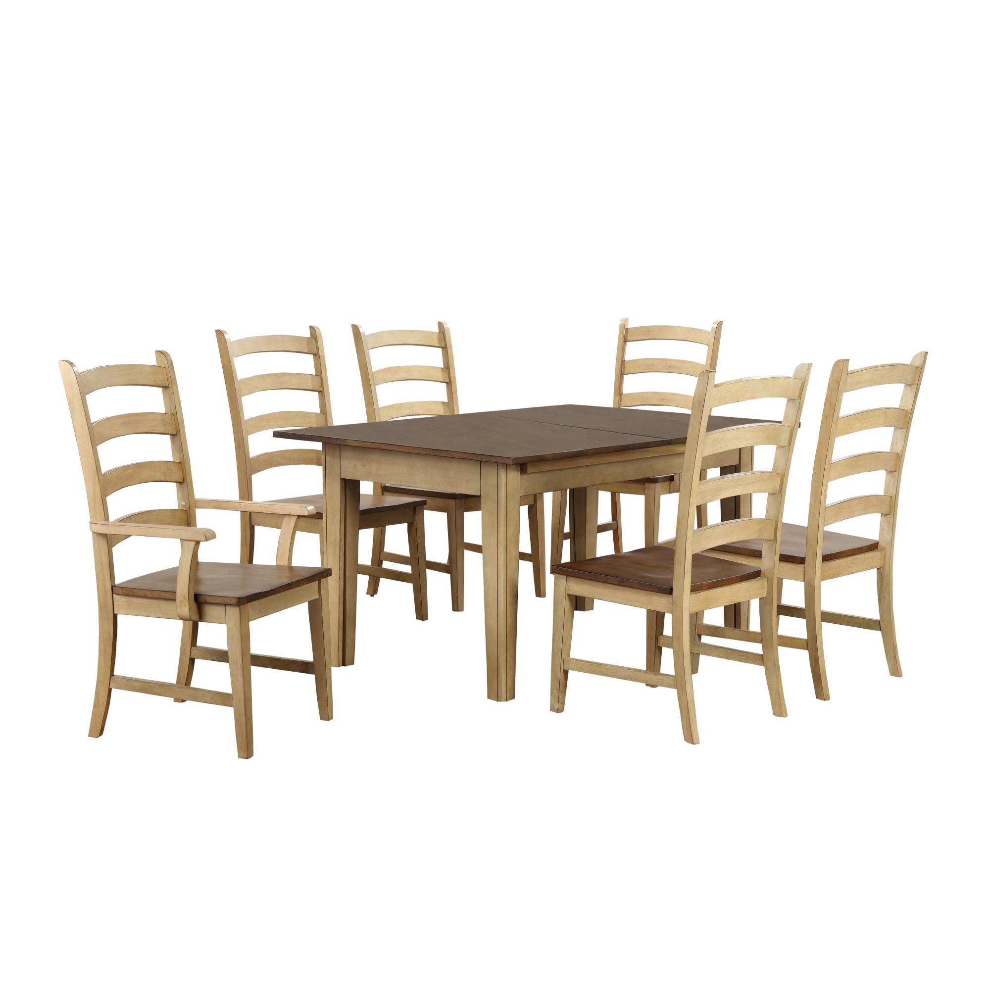 Weathered Oak Rectangular Extension Dining Set with 6 Chairs