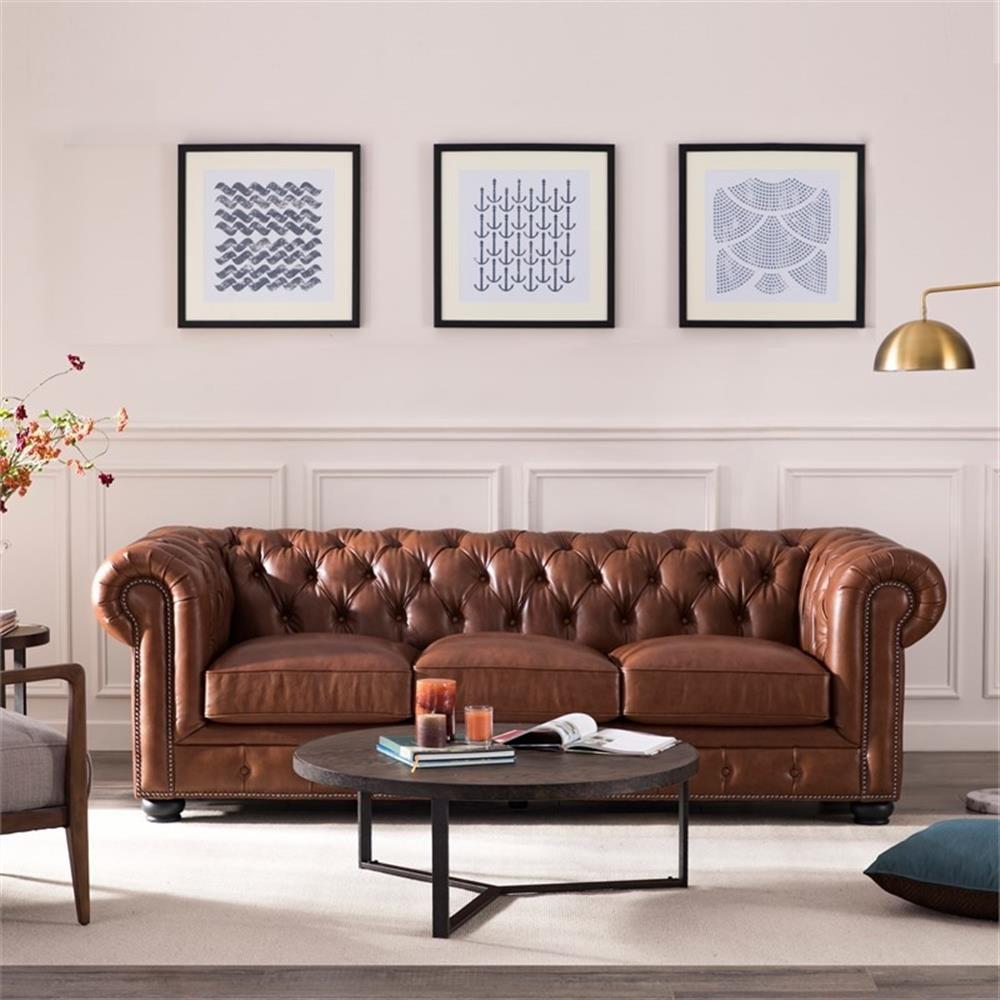 Freddie 95'' W Leather Sofa