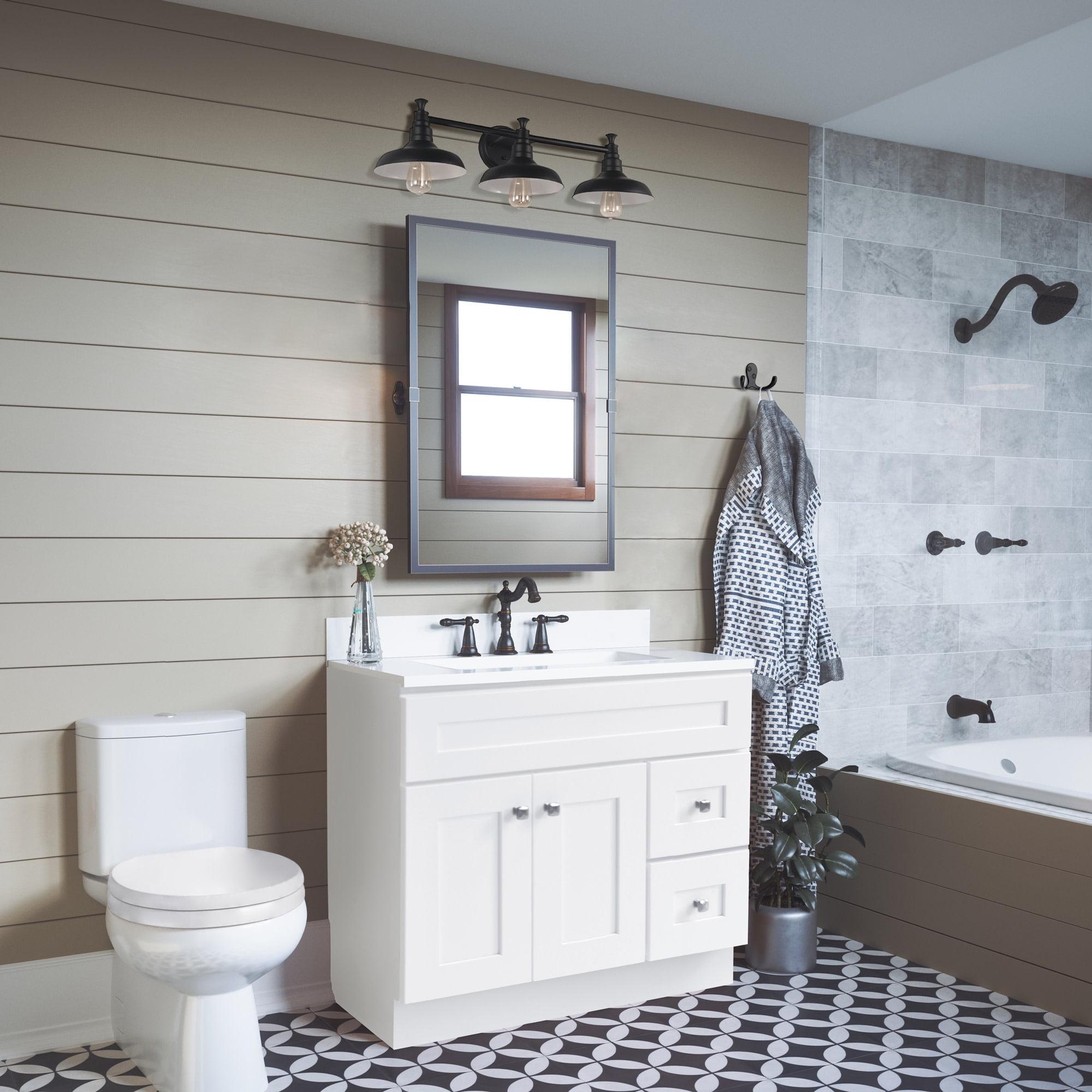 Design House Brookings 36 Inch Bathroom Vanity, Ready to Assemble, Solid Wood, Sherwin Williams – Design House, 587097