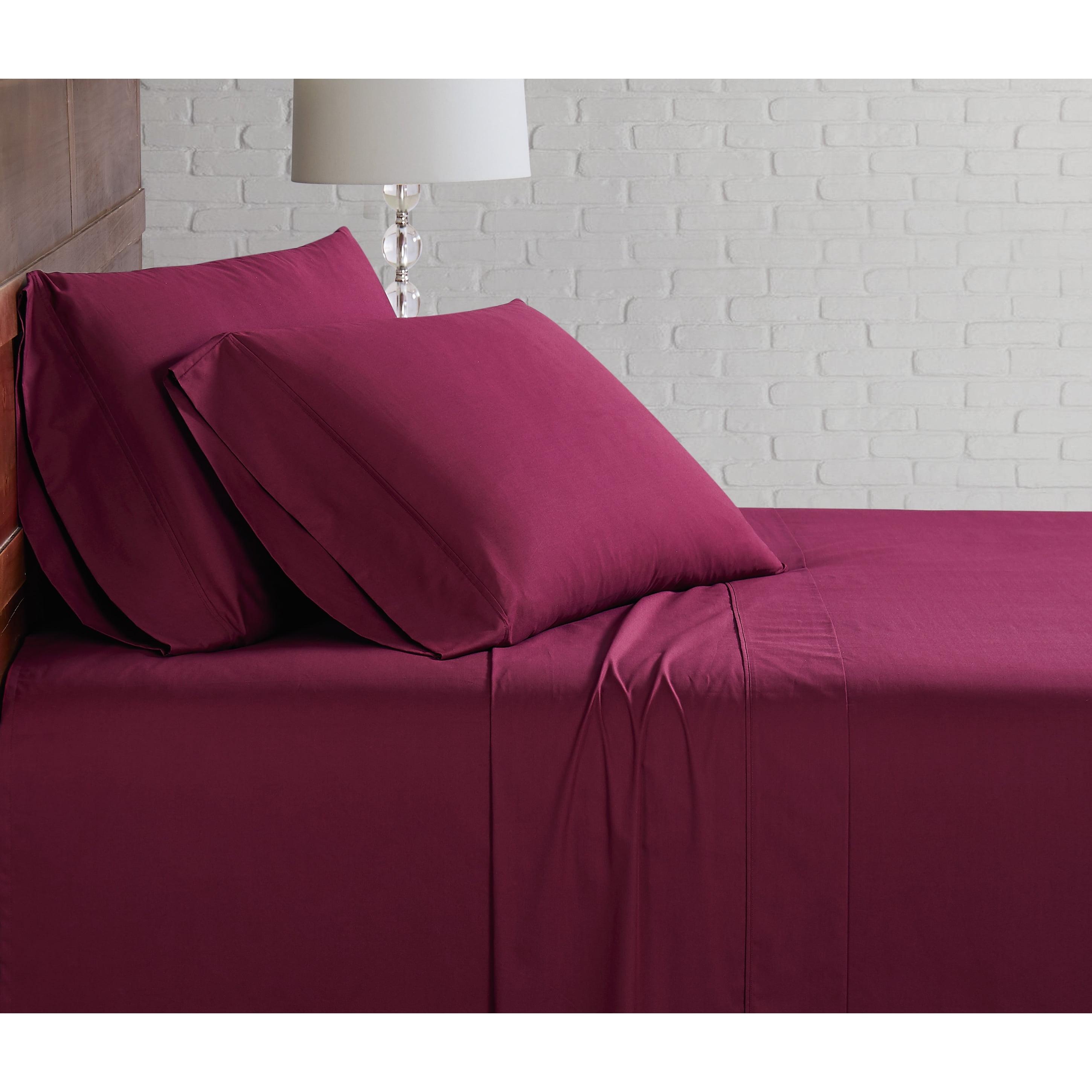Brooklyn Loom  Solid Cotton Percale Bed Sheet Set