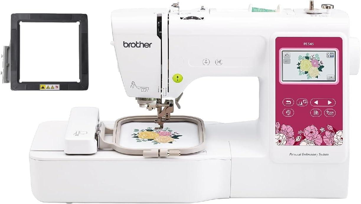 Brother PE545 Embroidery Machine, Wireless LAN Connected and 135 Built-in Designs, Plus 100-Piece 75/11 Embroidery Needles