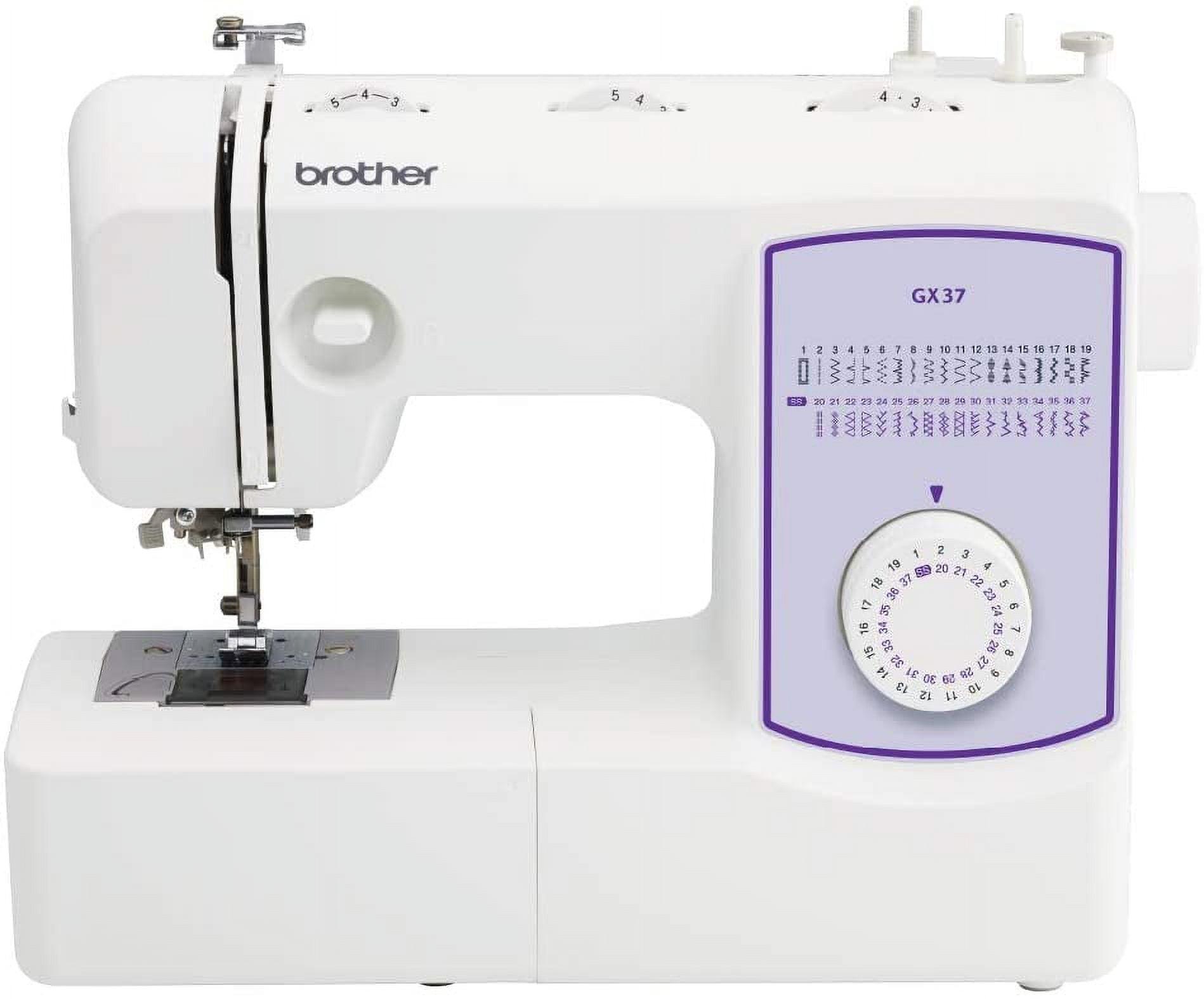 Brother GX37 White and Purple 37-Stitch Sewing Machine