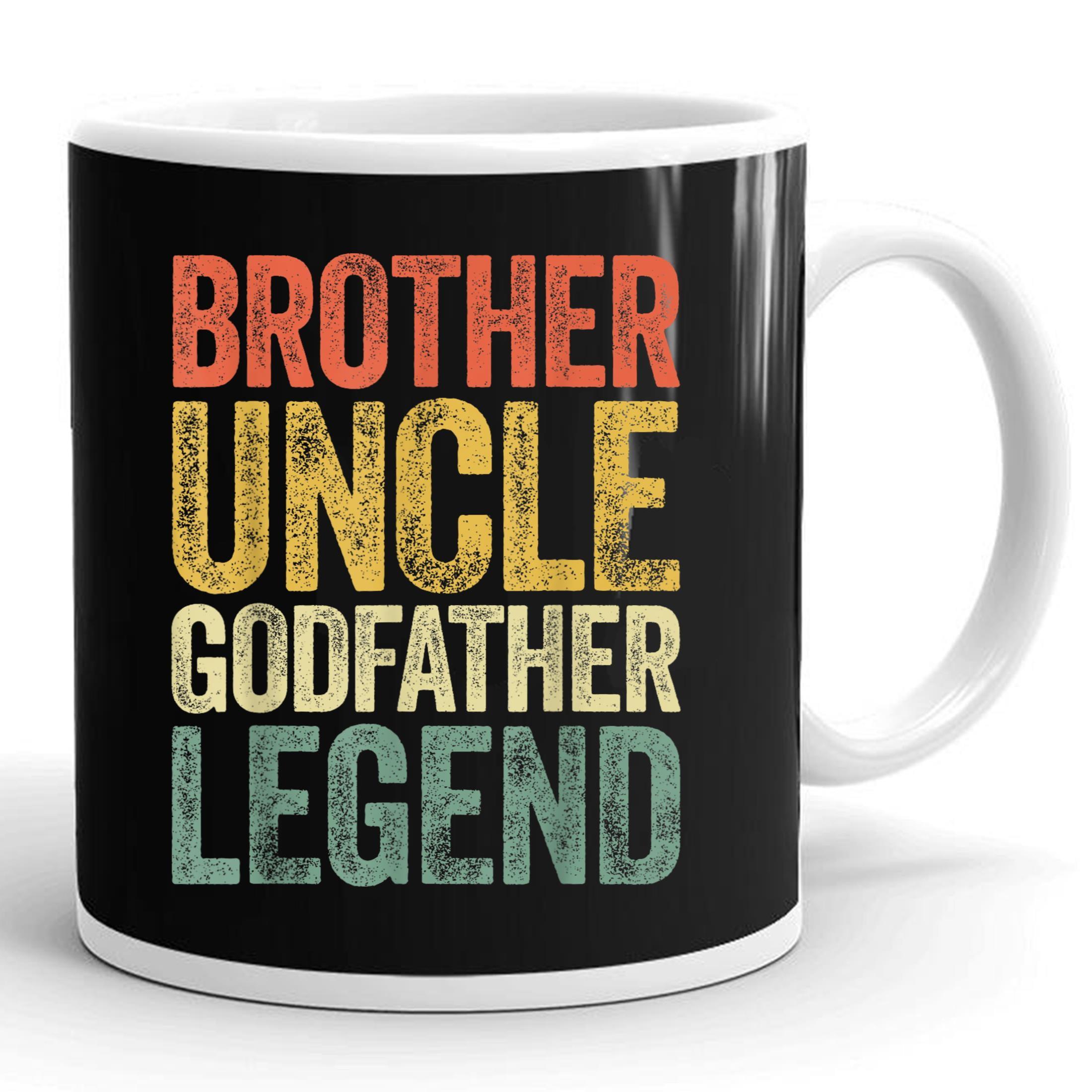 Brother Uncle Godfather Legend Black Ceramic Mug 11oz