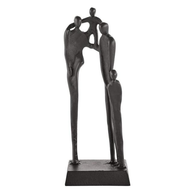 Danya B Brown Cast Iron Abstract Family of Four Together Sculpture - Tabletop Figurine For Desks, Accent Tables, or Shelves