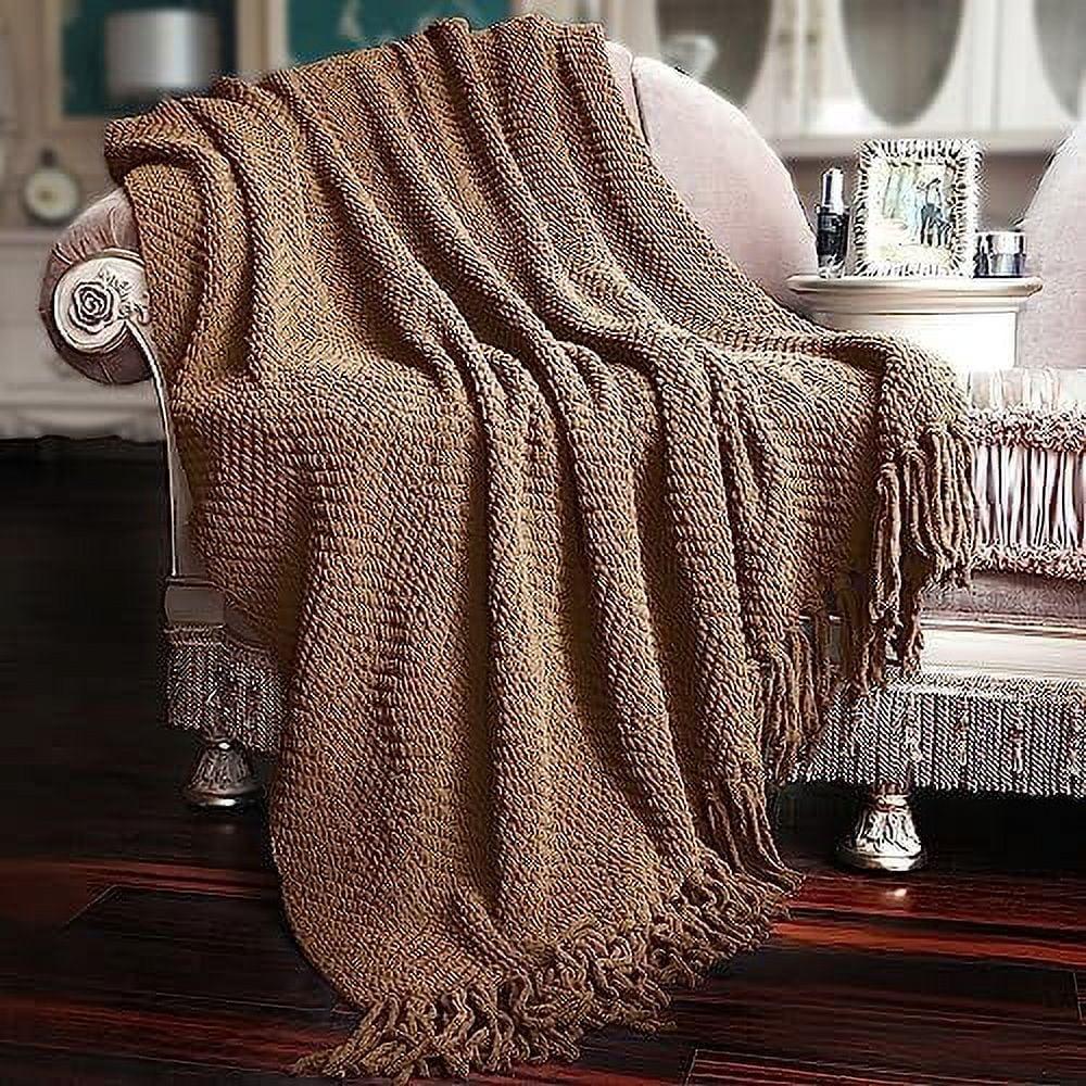 Home Soft Things Tweed Knitted Throw Blanket