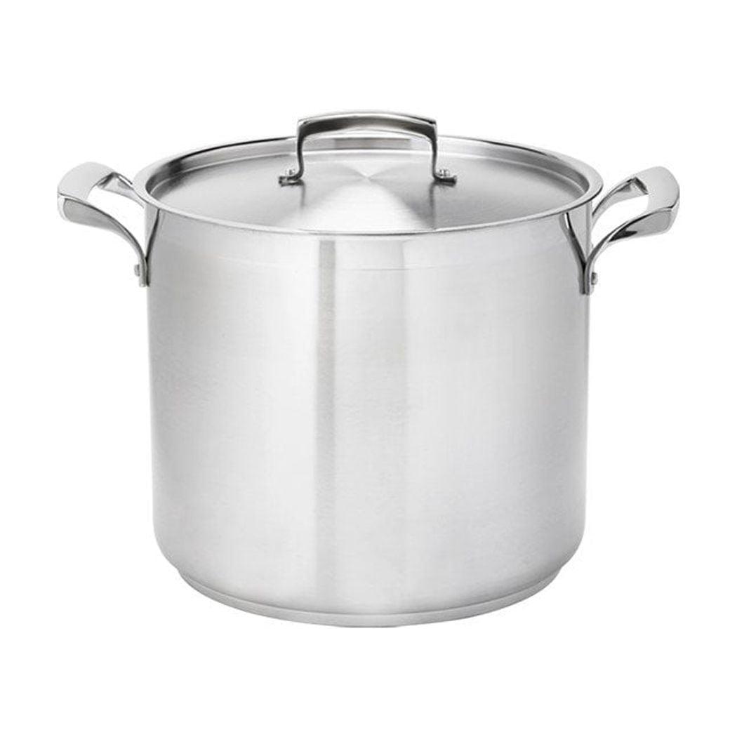 12 Qt Stainless Steel Deep Stock Pot with Glass Lid