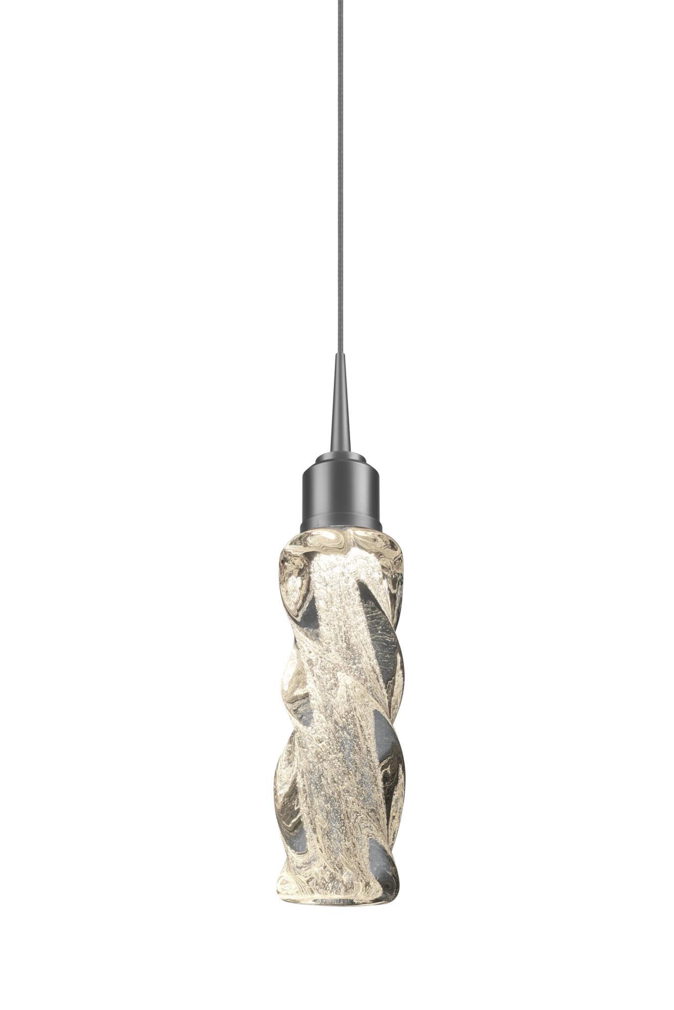 Matte Chrome Glass LED Mini Pendant Light