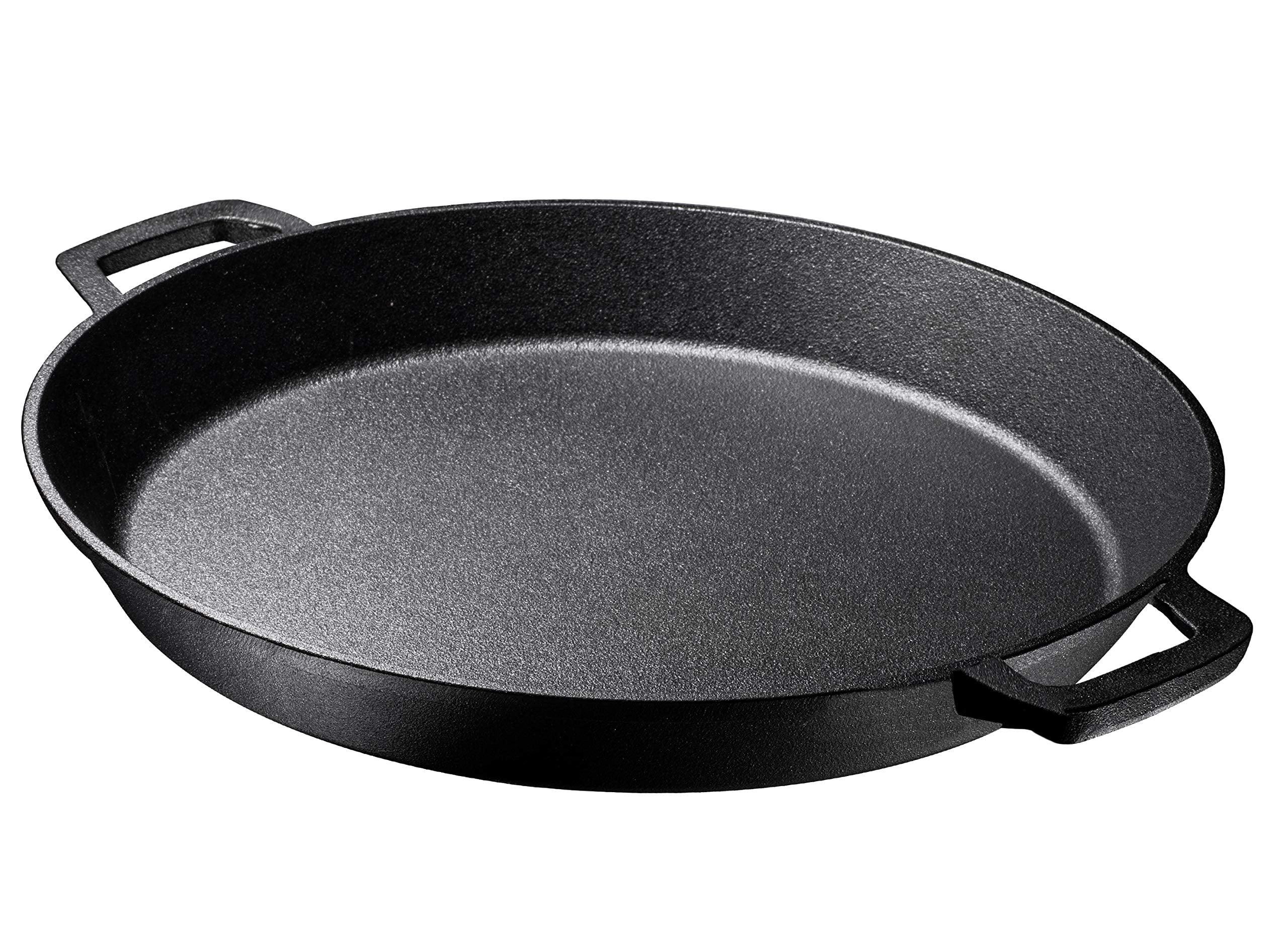 Bruntmor 16'' Pre-Seasoned Cast Iron Skillet with Double Loop Handles -Black