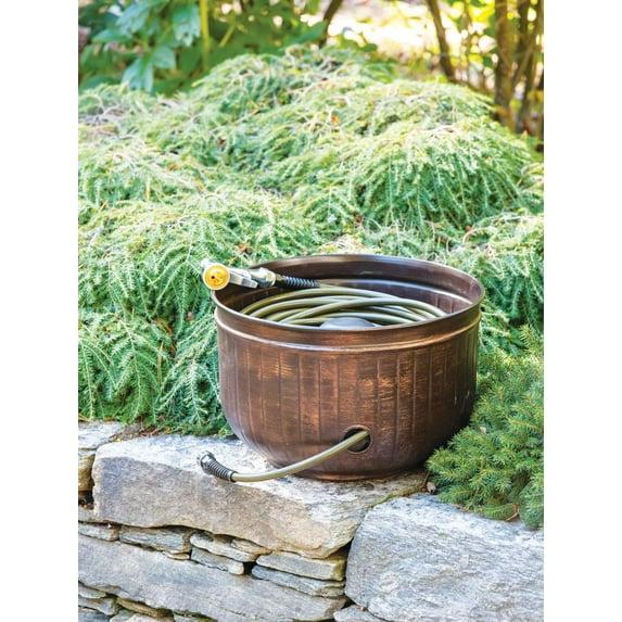 Gardener's Supply Company Brushed Bronze Garden Hose Pot