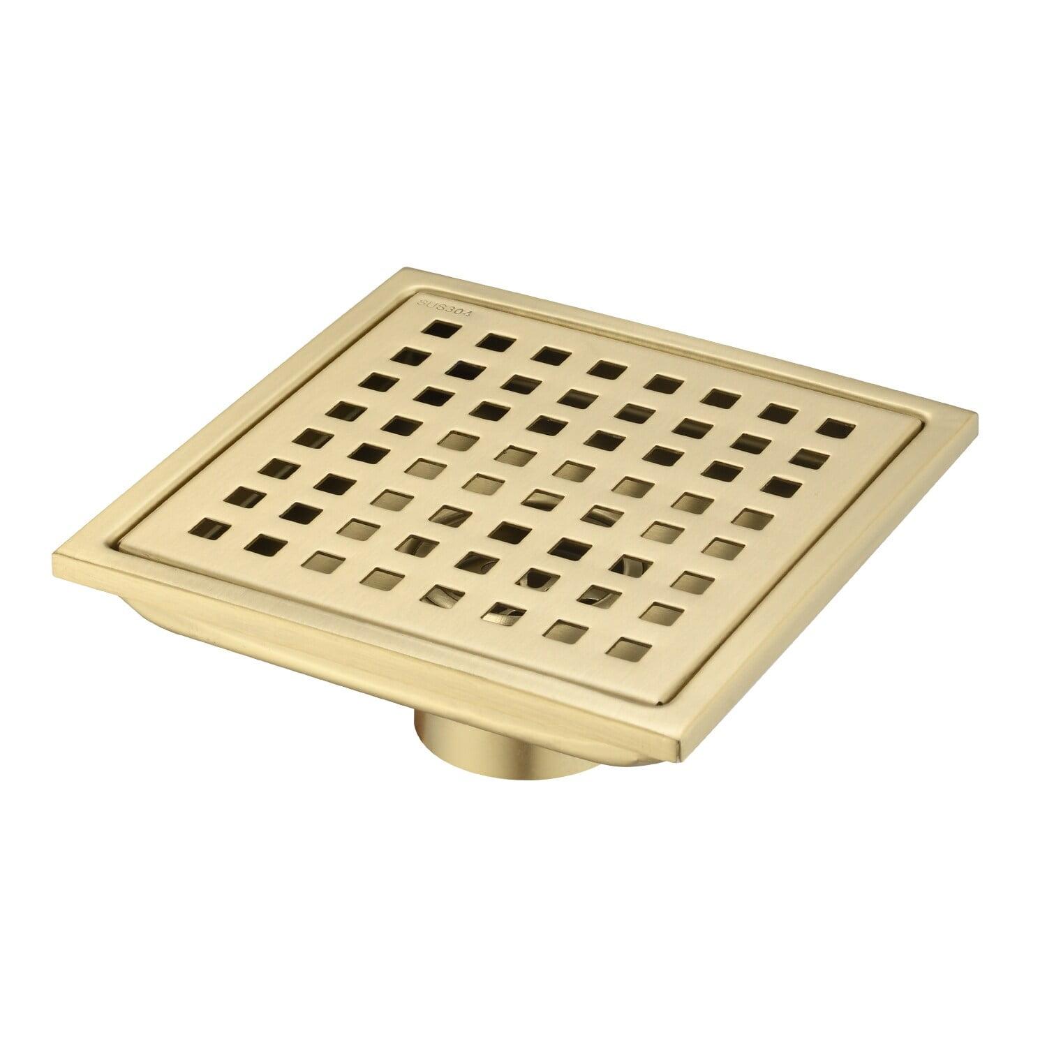 Brushed Gold Stainless Steel Square Shower Floor Drain