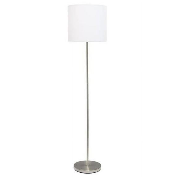 Drum Shade Floor Lamp White - Simple Designs: Brushed Nickel, Modern Style, ETL Listed