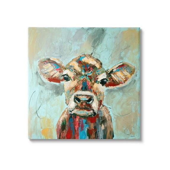 Stupell Industries " Brushed Painting Cow Animal " by Jen Seeley Painting Print