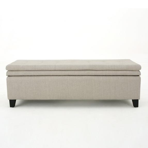 Brighton Linen Storage Ottoman Ivory - Christopher Knight Home