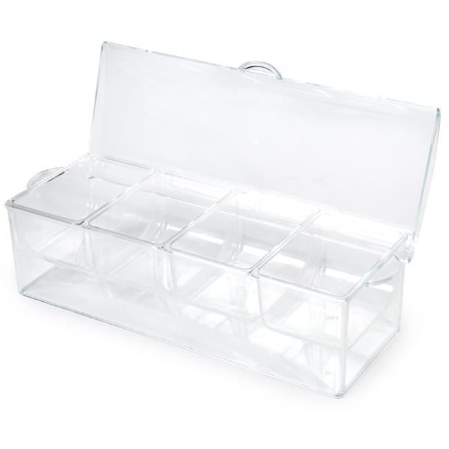 Clear Plastic 4-Tray Chilled Garnish Station