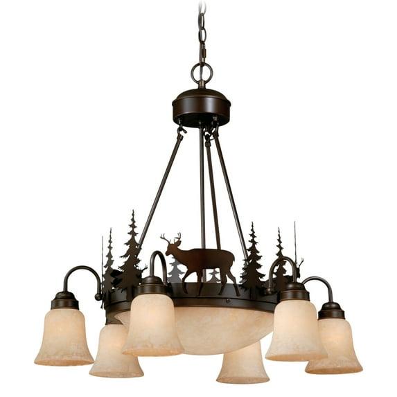 Vaxcel Bryce 9 - Light Chandelier in  Burnished Bronze
