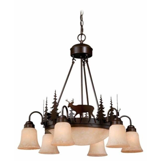 Vaxcel Bryce 9 - Light Chandelier in  Burnished Bronze