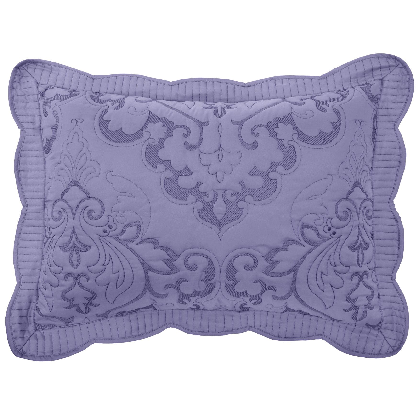 Lavender Embroidered Damask Standard Polyester Sham