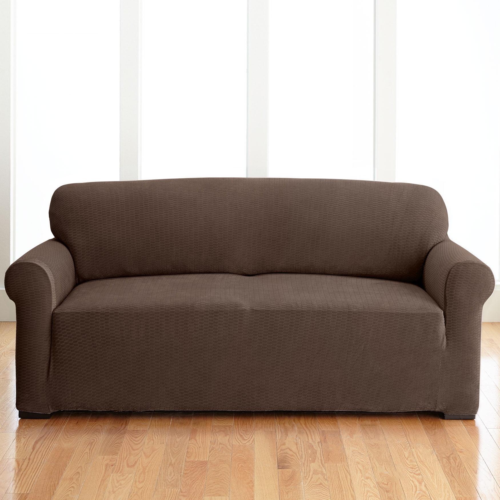 BrylaneHome BH Studio Brighton Stretch Sofa Slipcover - Chocolate