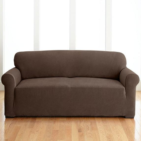 BrylaneHome BH Studio Brighton Stretch Sofa Slipcover - Chocolate