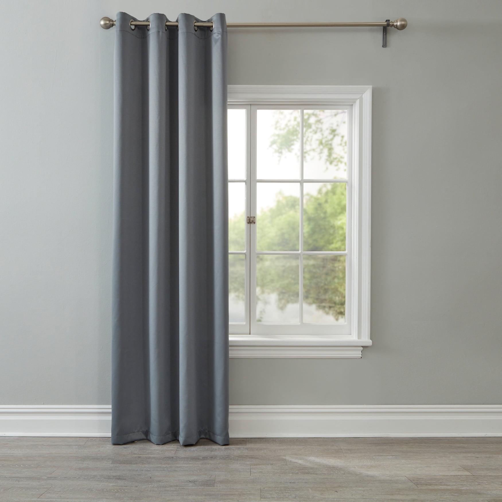 54"x63" Sun Zero Room Darkening Seymour Grommet Curtain Panel Gray: Modern Energy Efficient Living Room Decor