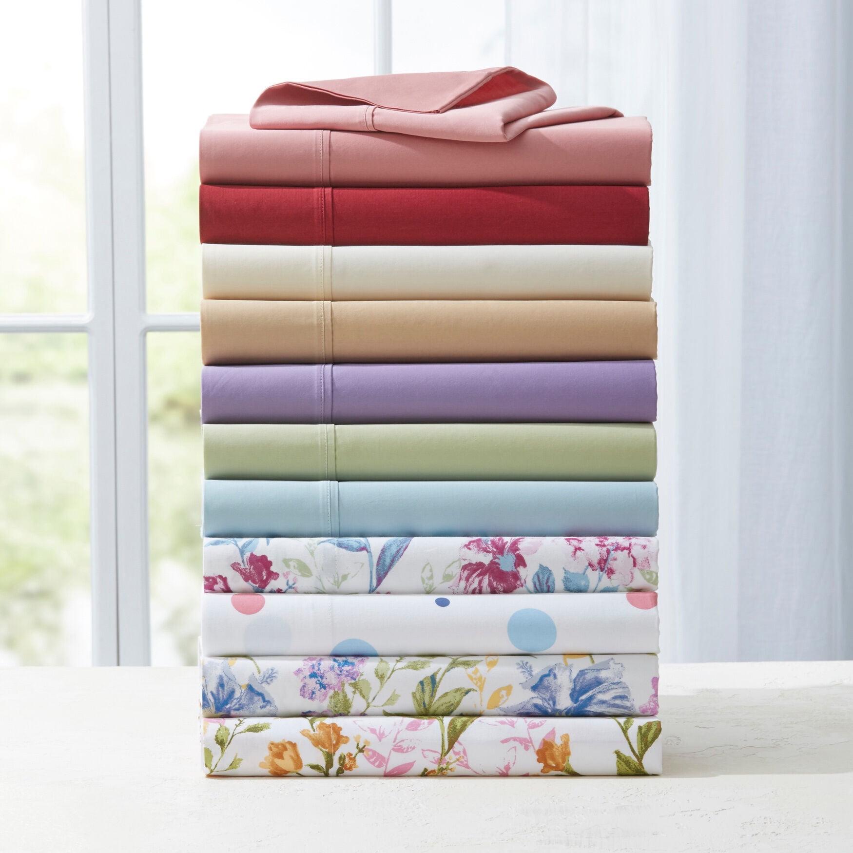 BrylaneHome Bed Tite 300 Thread Count Sheet Set - Twin, Blue Floral