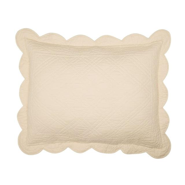 BrylaneHome Florence Sham - Standard, Oatmeal