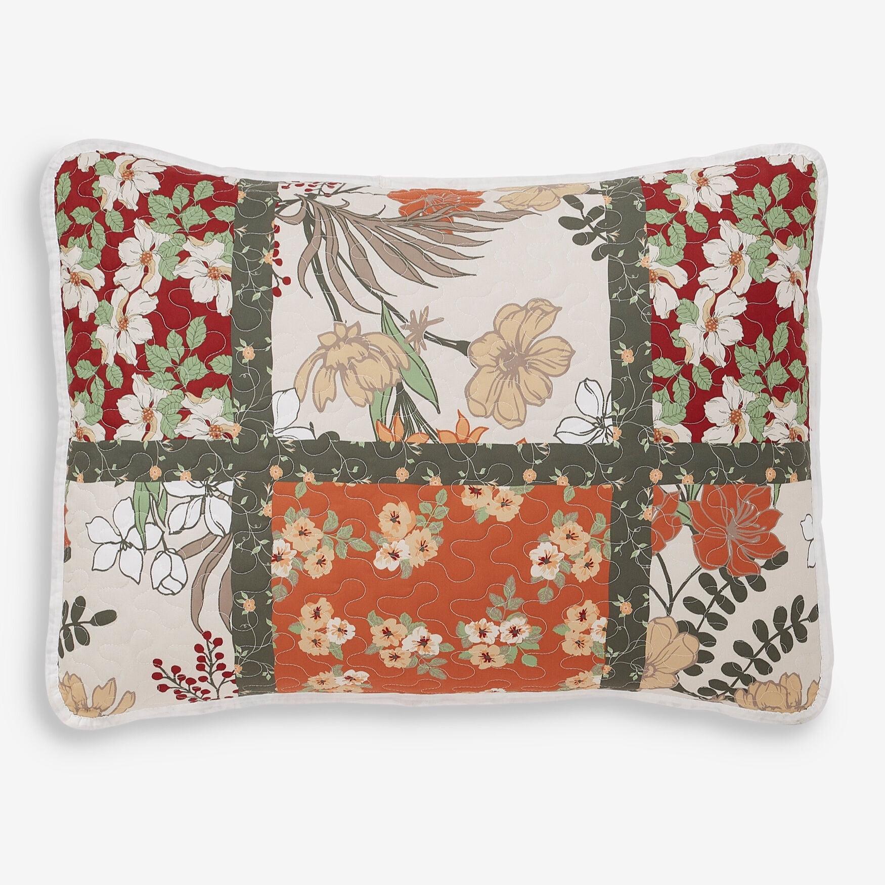 BrylaneHome Olivia Patchwork Standard Sham - Standard, Floral Multi