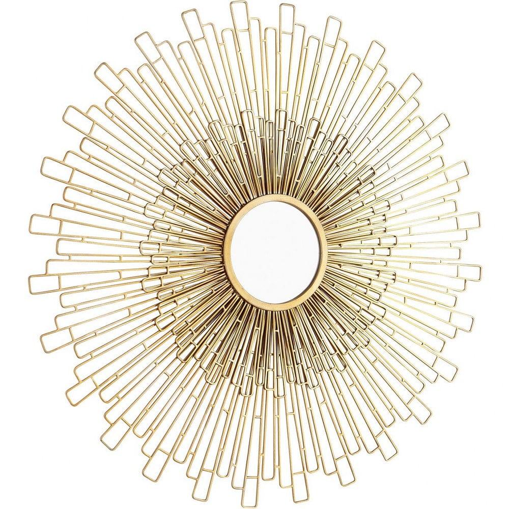 Aurora Gold Sunburst Contemporary Round Wall Mirror, 39"