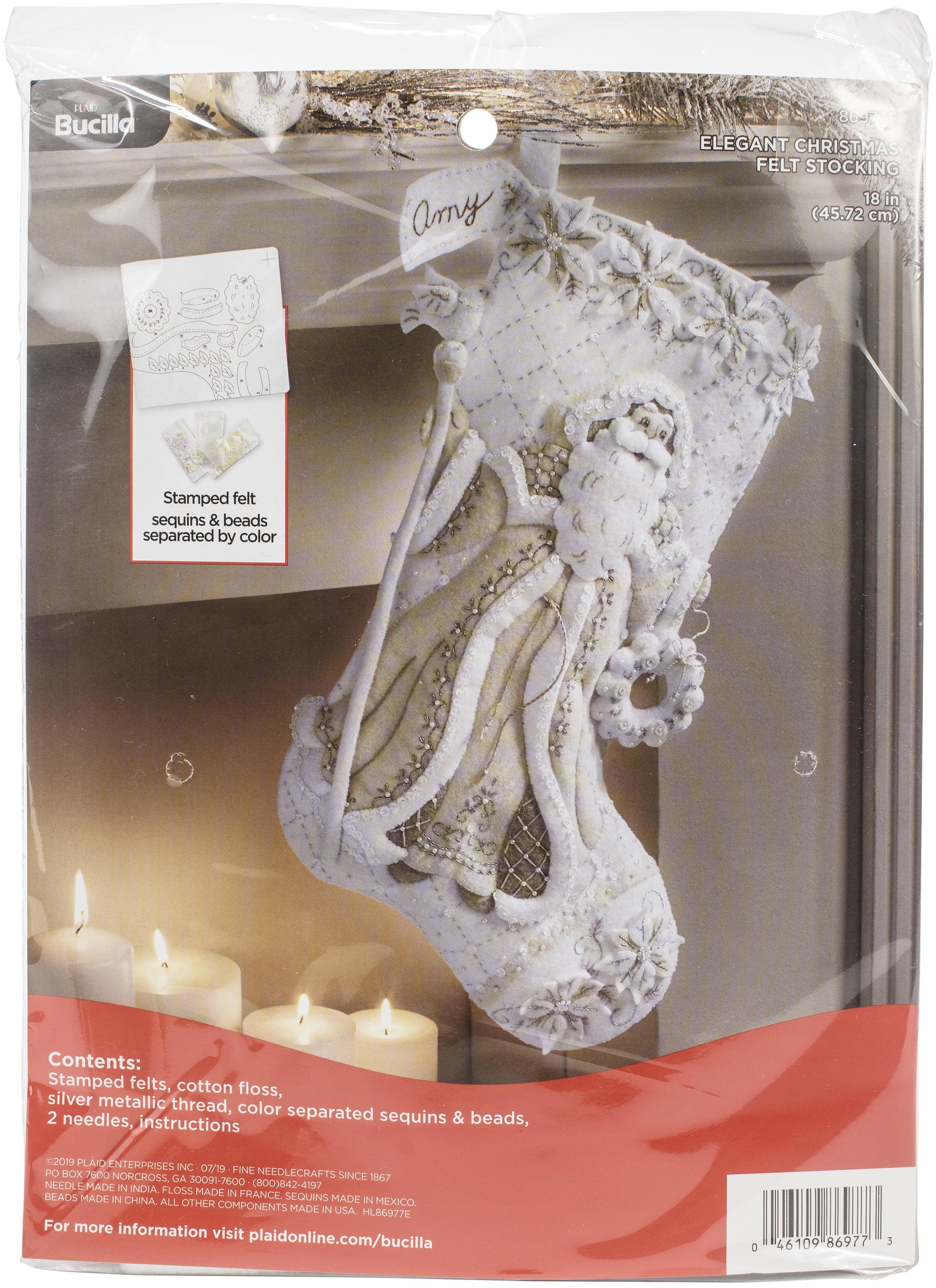 Bucilla Elegant Christmas 18" Felt Stocking Applique Kit