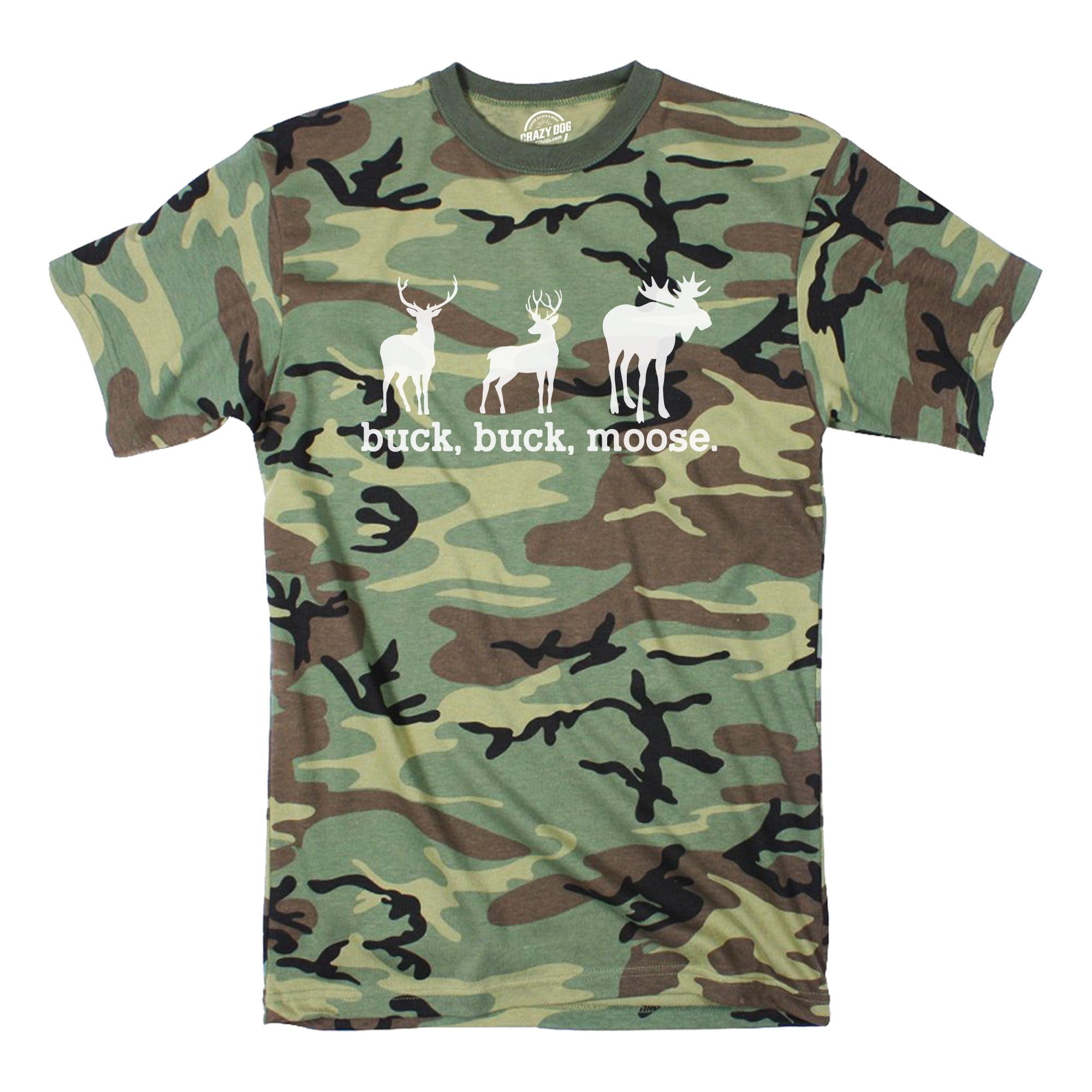Buck Buck Moose Camo T Shirt Funny Deer Hunting Joke Tee for Guys Graphic Tees