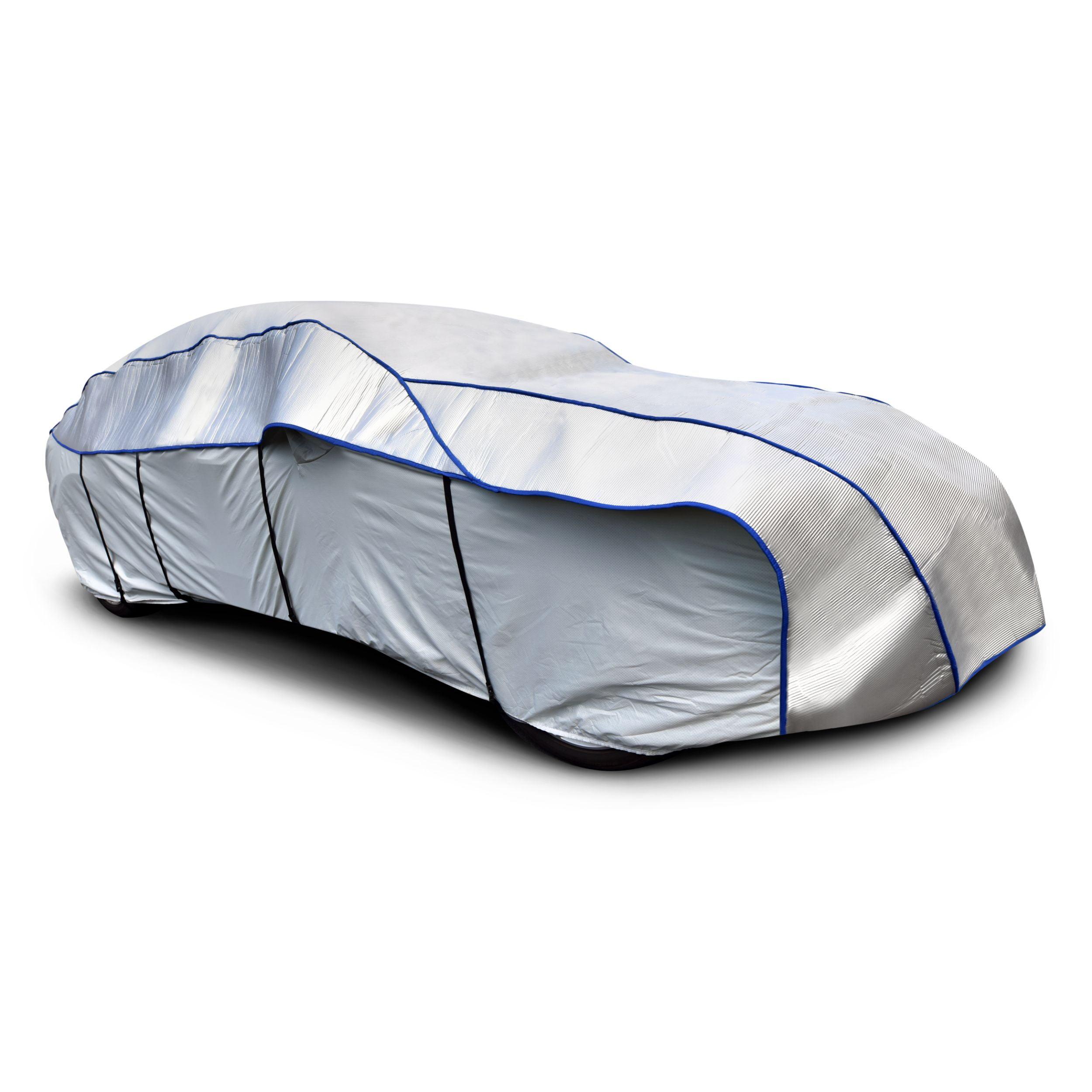 Gray Polyester Hail Protection Car Cover with Anchoring Straps