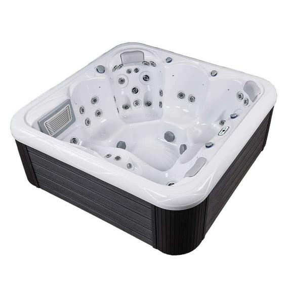 Buenospa New York 6 - Person 49 - Jet Acrylic Square Hot Tub with Ozonator and Cover in White