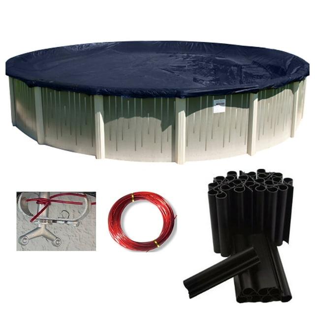 Buffalo Blizzard Economy Blue/Black Round Swimming Pool Winter Cover, 24'