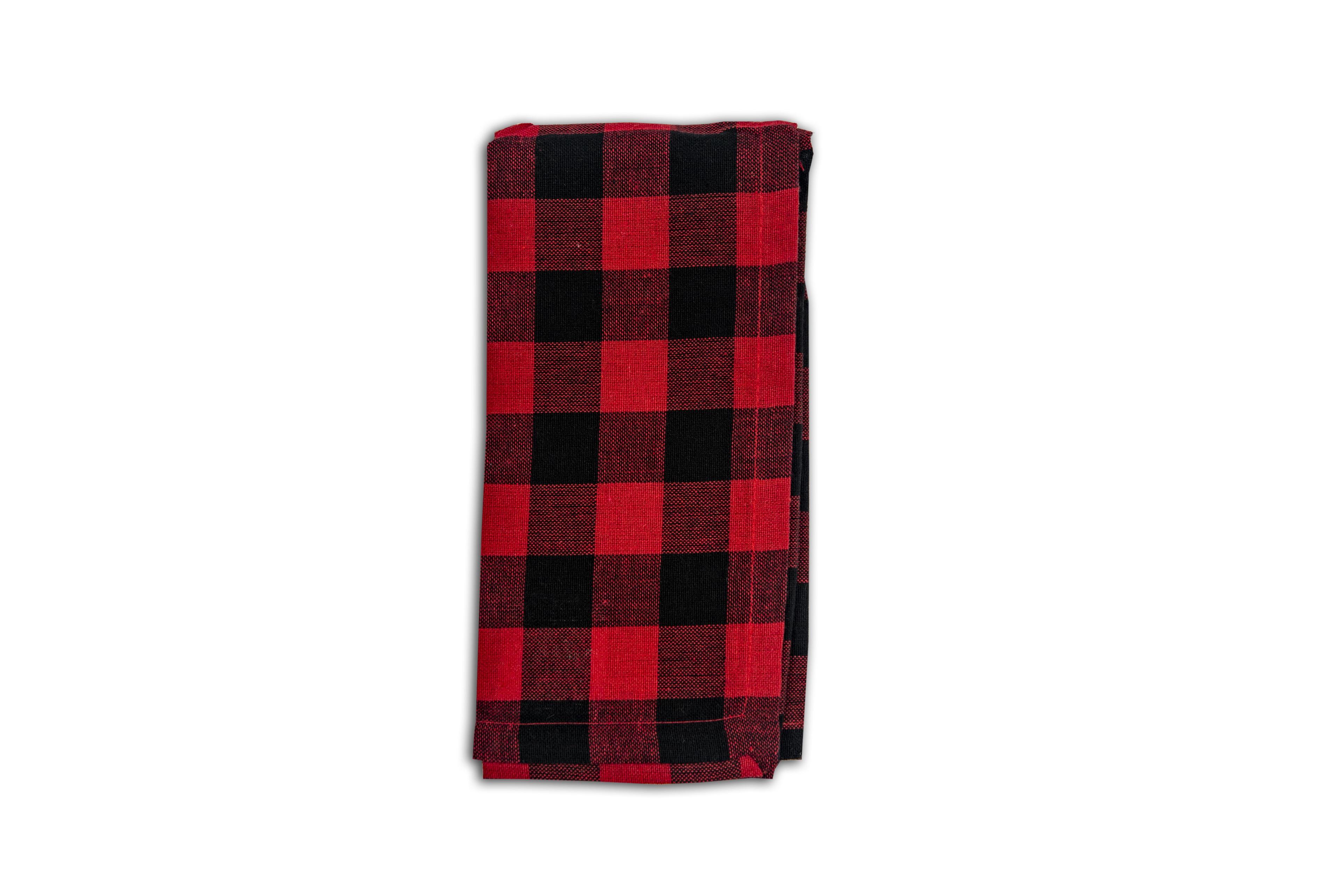 Red and Black Buffalo Check Cotton Napkin Set of 4