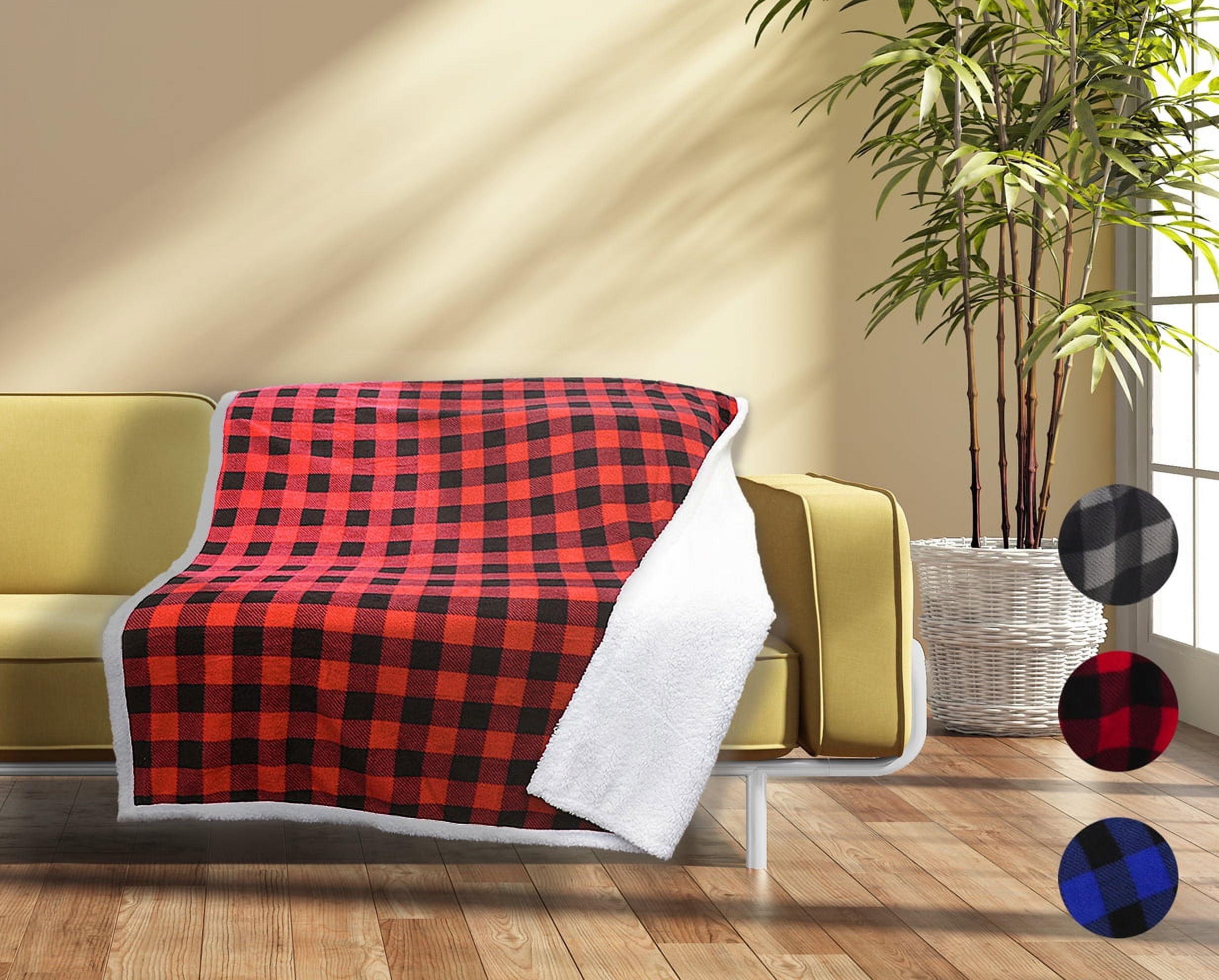 Tirrinia Red Buffalo Plaid Fleece Throw TV Blanket 50" x 60", Super Soft Warm Comfy Plush Fleece Bedding Couch Cabin Throw Blanket