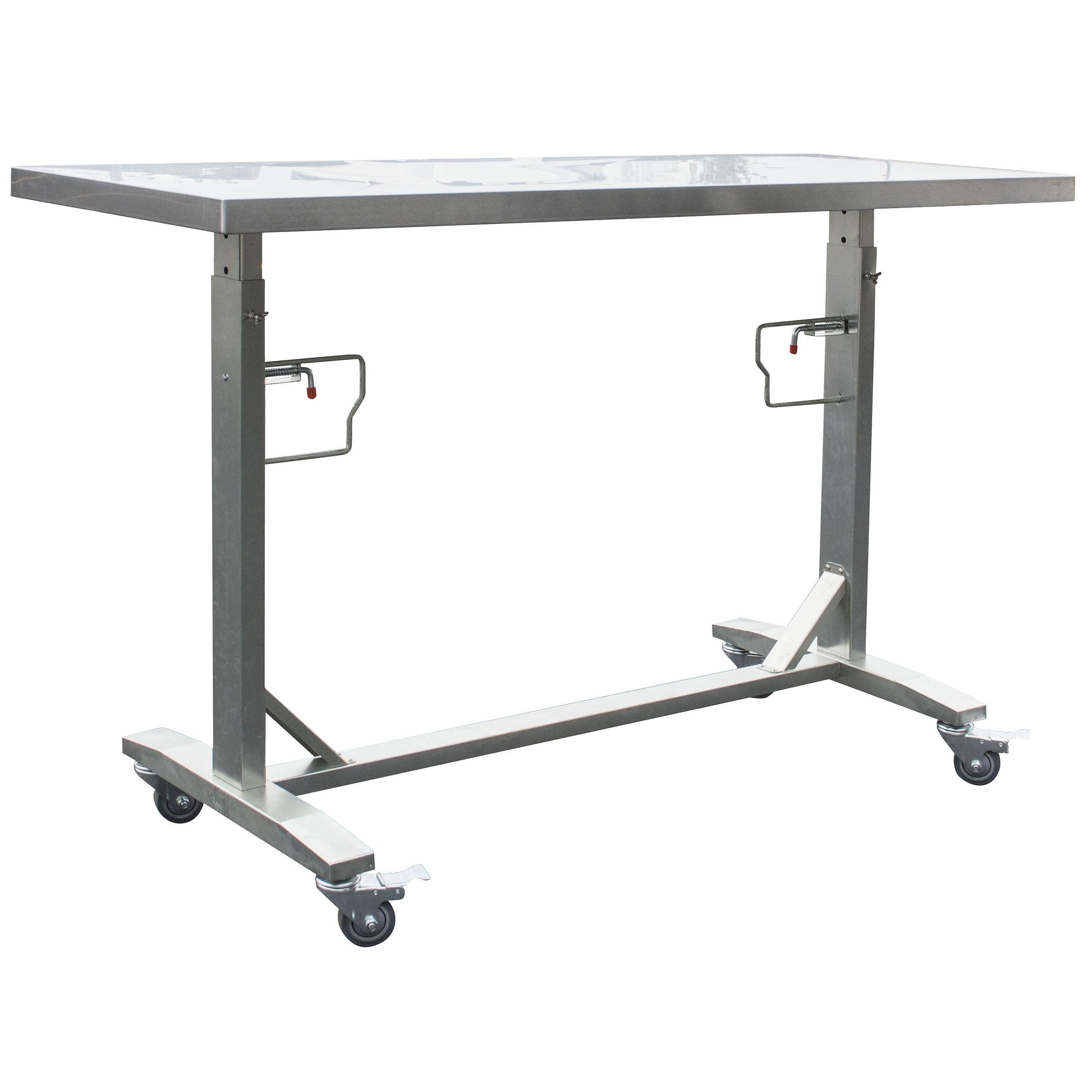 Adjustable Stainless Steel Workbench with Locking Casters