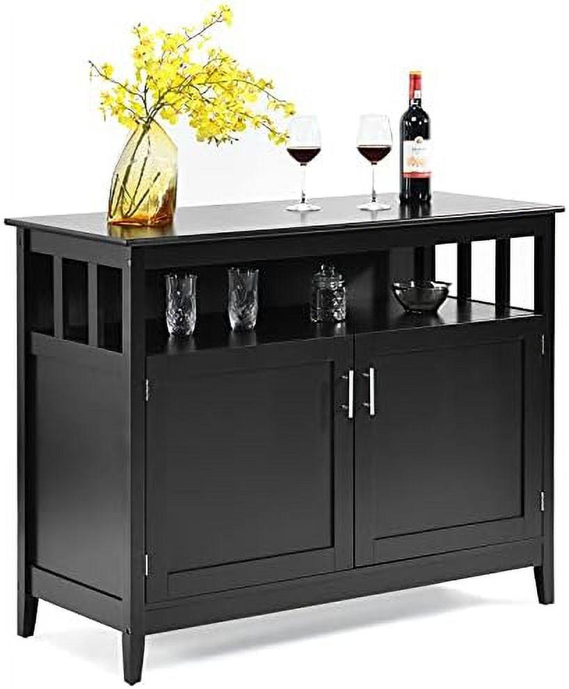 Costway Kitchen Sideboard Buffet Server Cupboard Storage Cabinet w/2 Doors Black