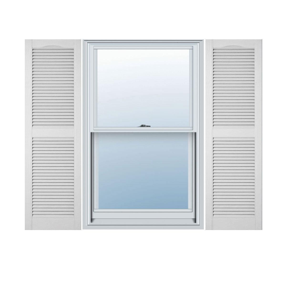Builders Edge 15 In. x 39 In. Vinyl Louvered Shutter, (2-Pack)