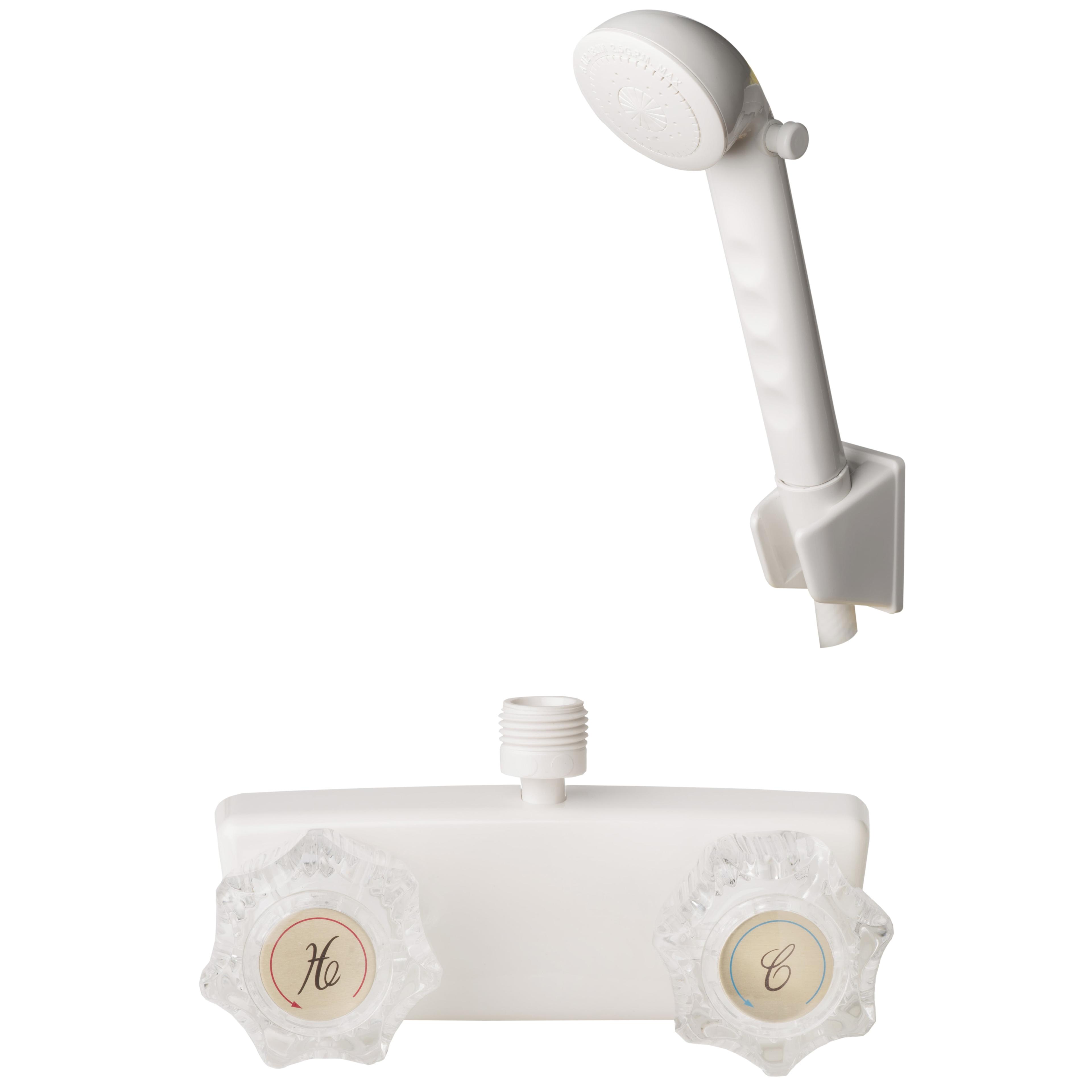 Laguna Brass RV/Motorhome Two Handle Non-Metallic Shower Diverter with Matching Hand Held Shower Set 3220AWT/4120WT