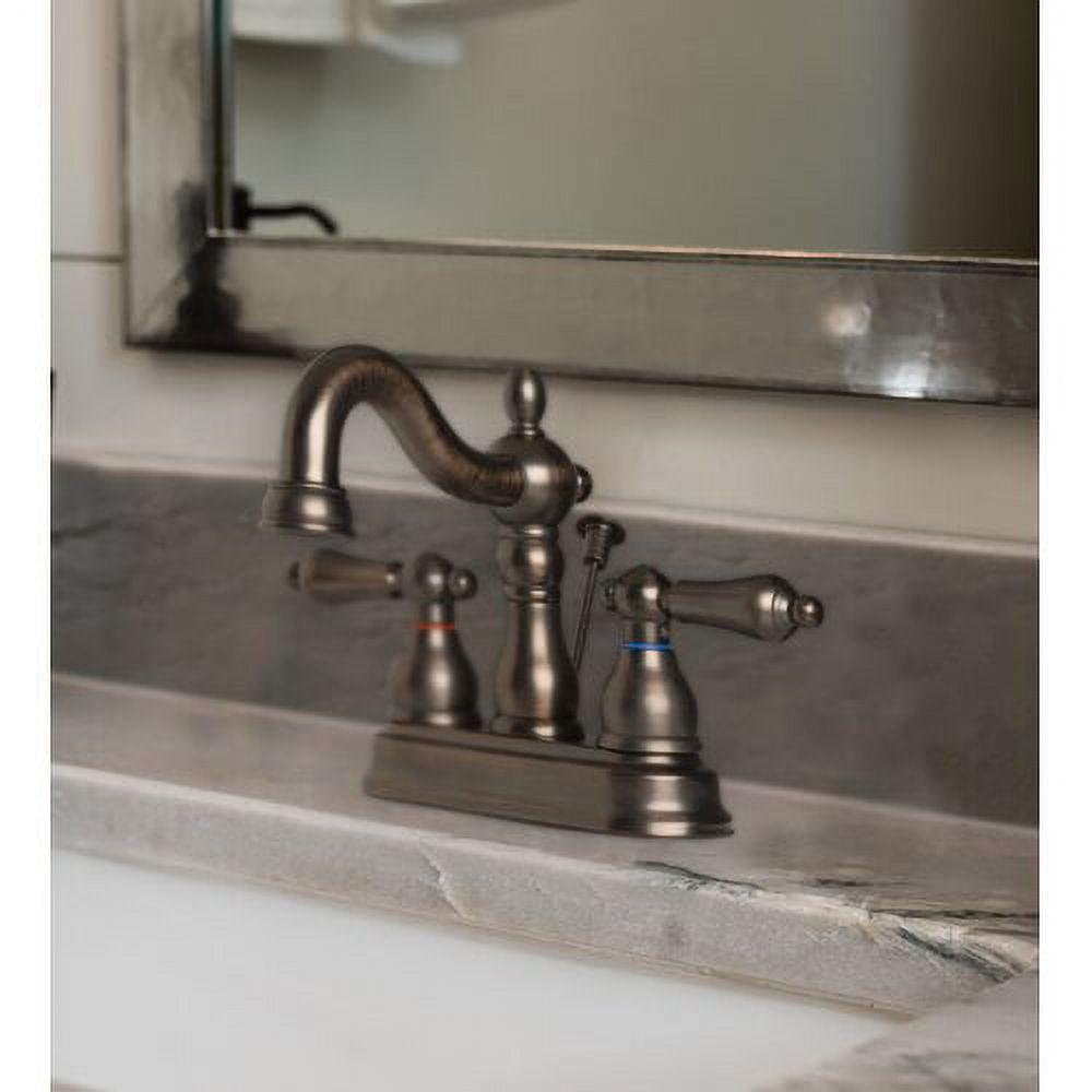 Two Handle Centerset Lavatory Faucet with Drain Assembly