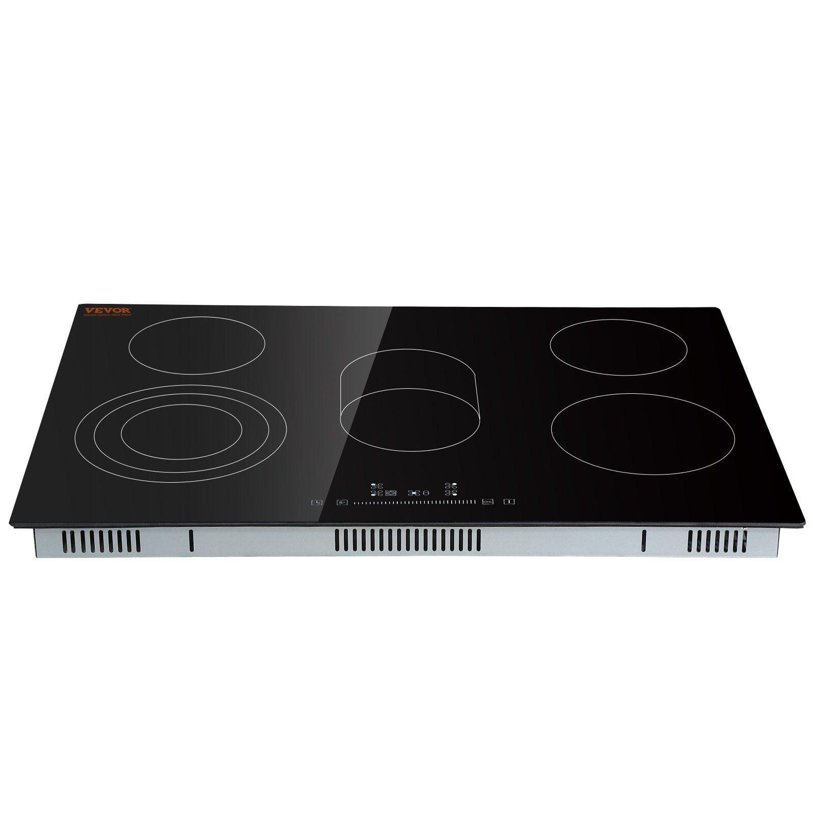 VEVOR 30" Black Electric 5 Burner Cooktop with Dual Size Power Burner