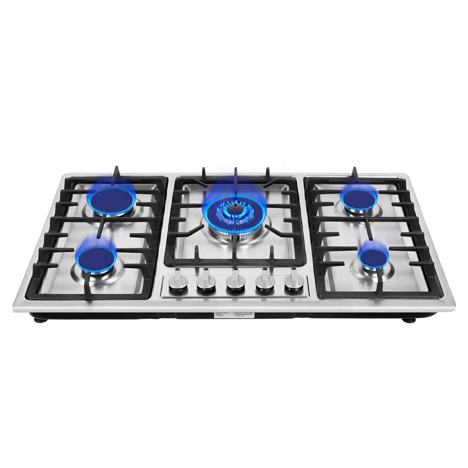 34" Stainless Steel 5-Burner Built-In Gas Cooktop