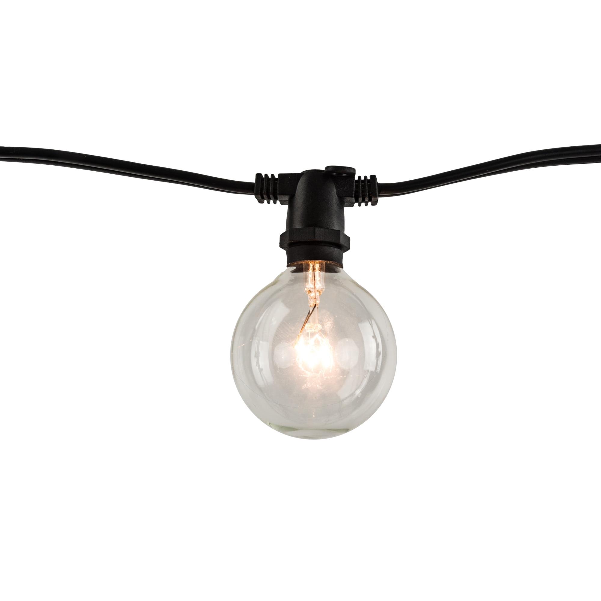 Bulbrite 14’ Black String Light with 10 15W G16 Bulbs