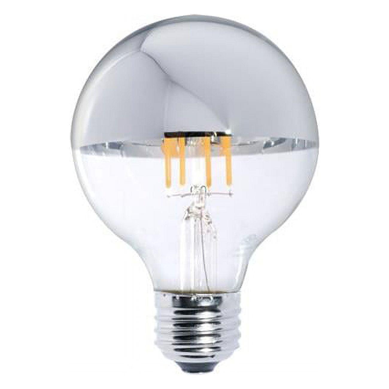 Half Chrome Dimmable LED G25 Bulbs, Pack of 2