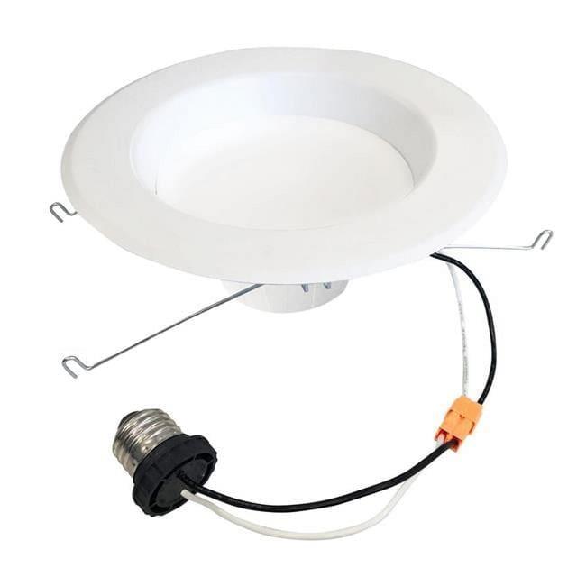 Bulbrite Pack of (4) 14 Watt Adjustable 5/6''Integrated LED Recessed Downlight with E26 Quick Connect Adaptor 2700K Warm White Light 1100 Lumens