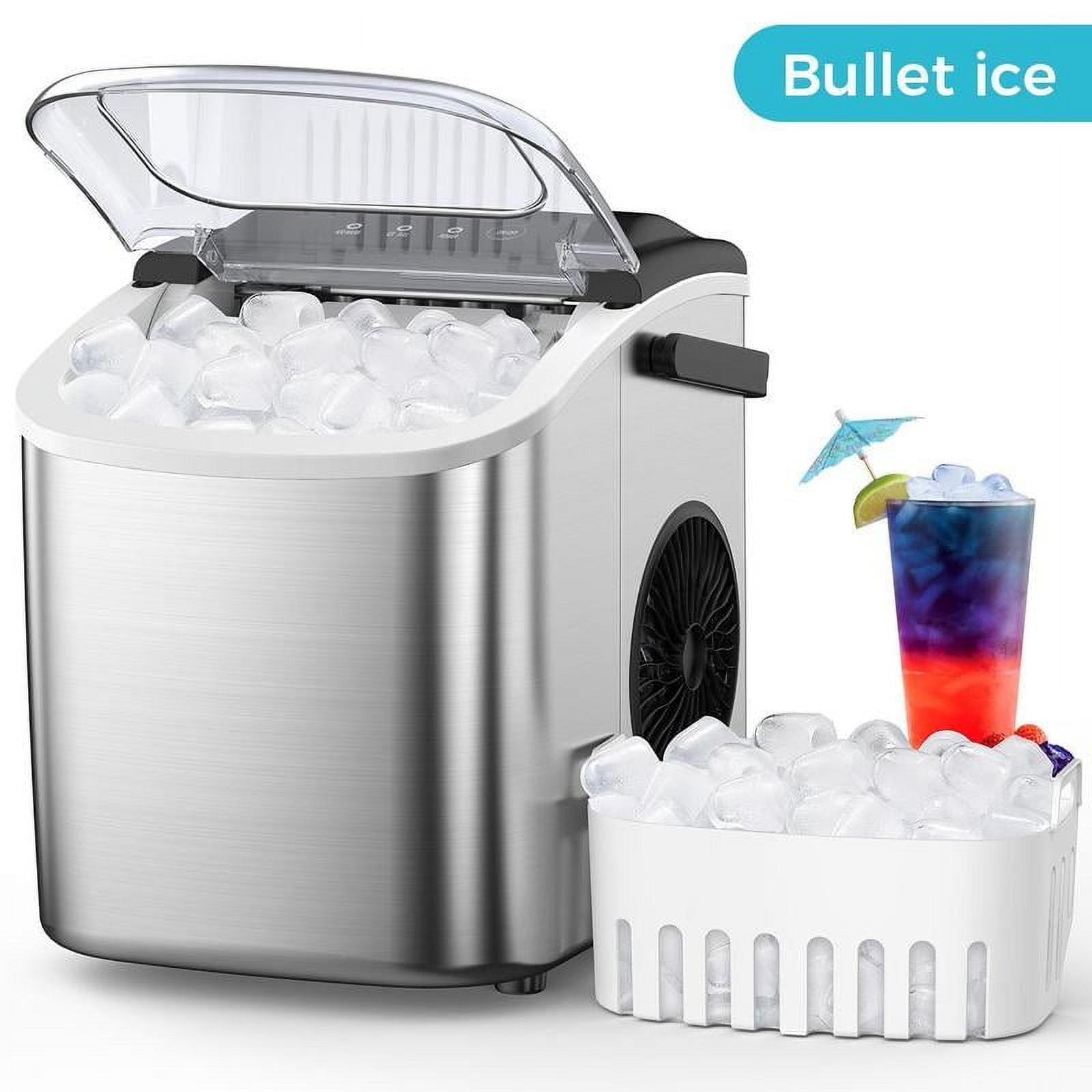 Stainless Steel Portable Countertop Ice Maker with Self-Cleaning