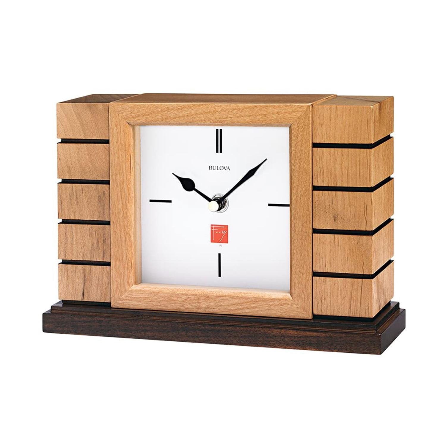 Natural Finish Walnut Stain Mantel Clock with Alder Case