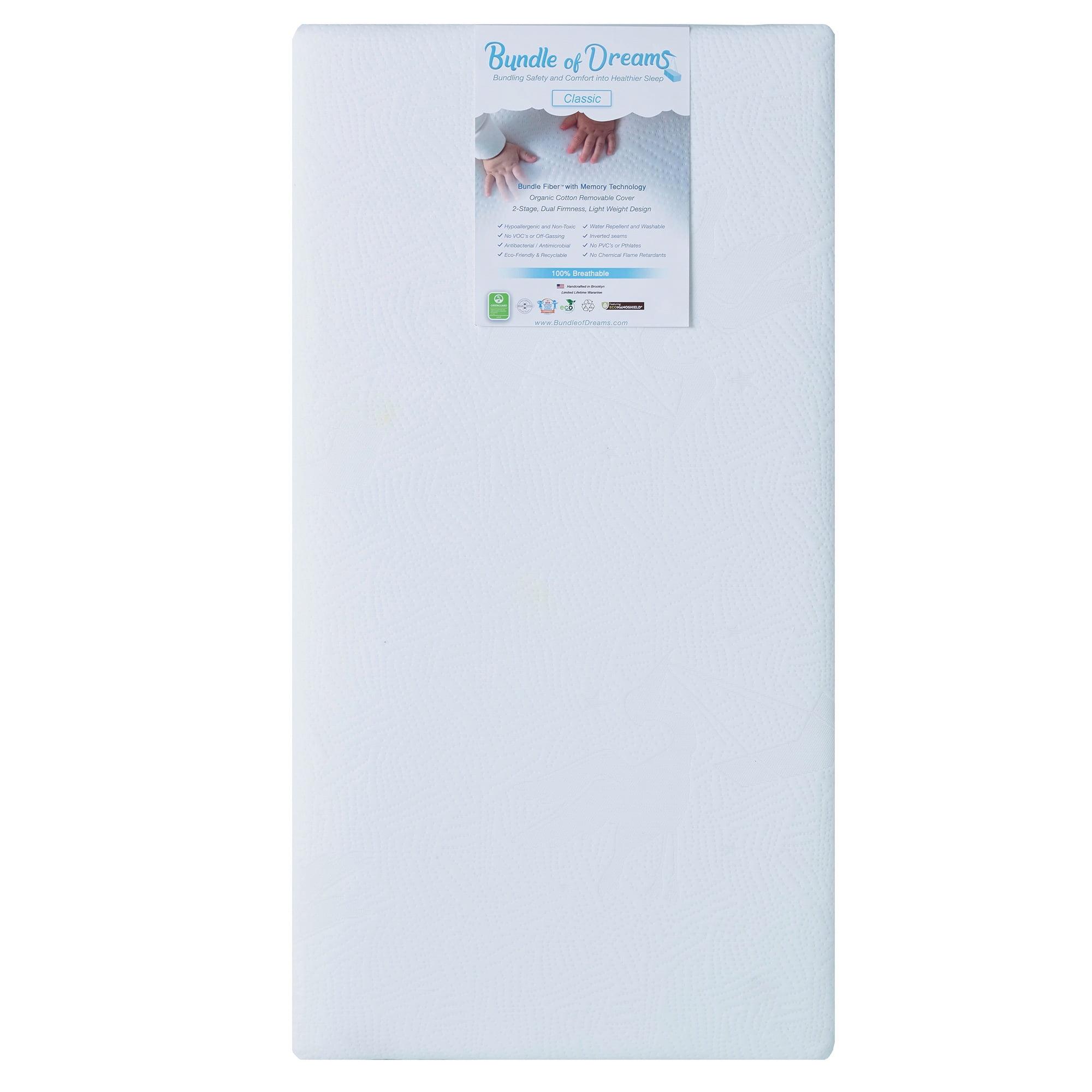 Bundle of Dreams Classic Hypoallergenic 2 Stage Baby Crib Mattress w/ Cover