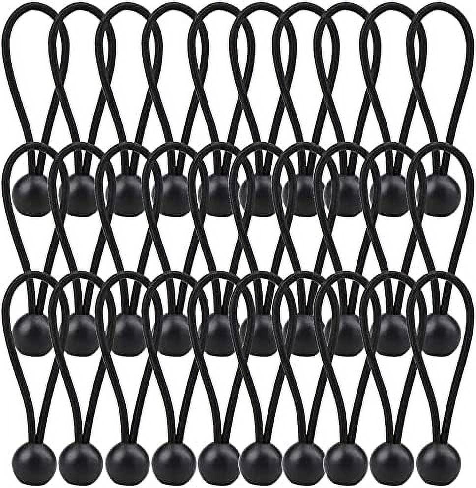 Bungee Cord, 30 Packs Bungee Balls, Black Bungee Cords Heavyweight 4 inches Tarp Bungee Cords Tie Down Straps Multifunction Elastic Rope for Camping, Tents, Cargo, Projector Screen, Canopy Tent